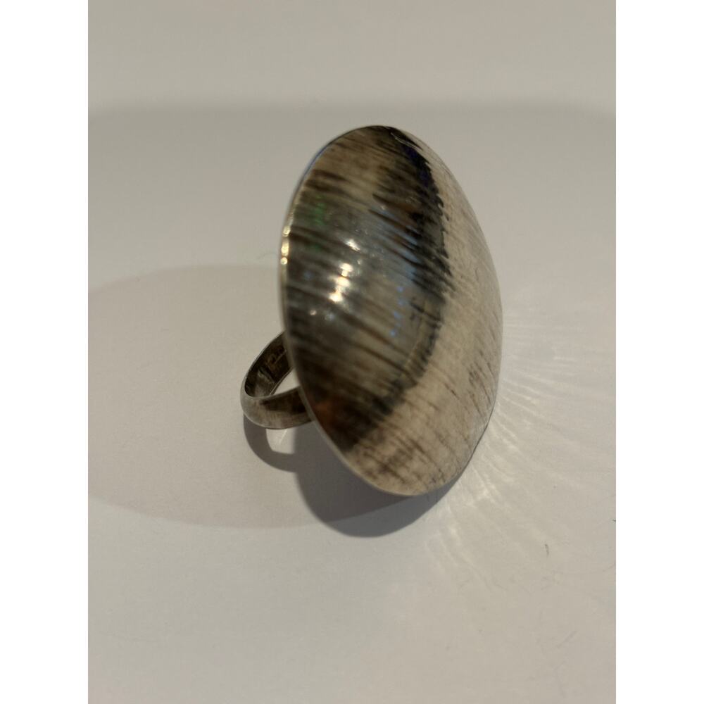 Sterling Silver Statement Ring Huge, Adjustable S… - image 2